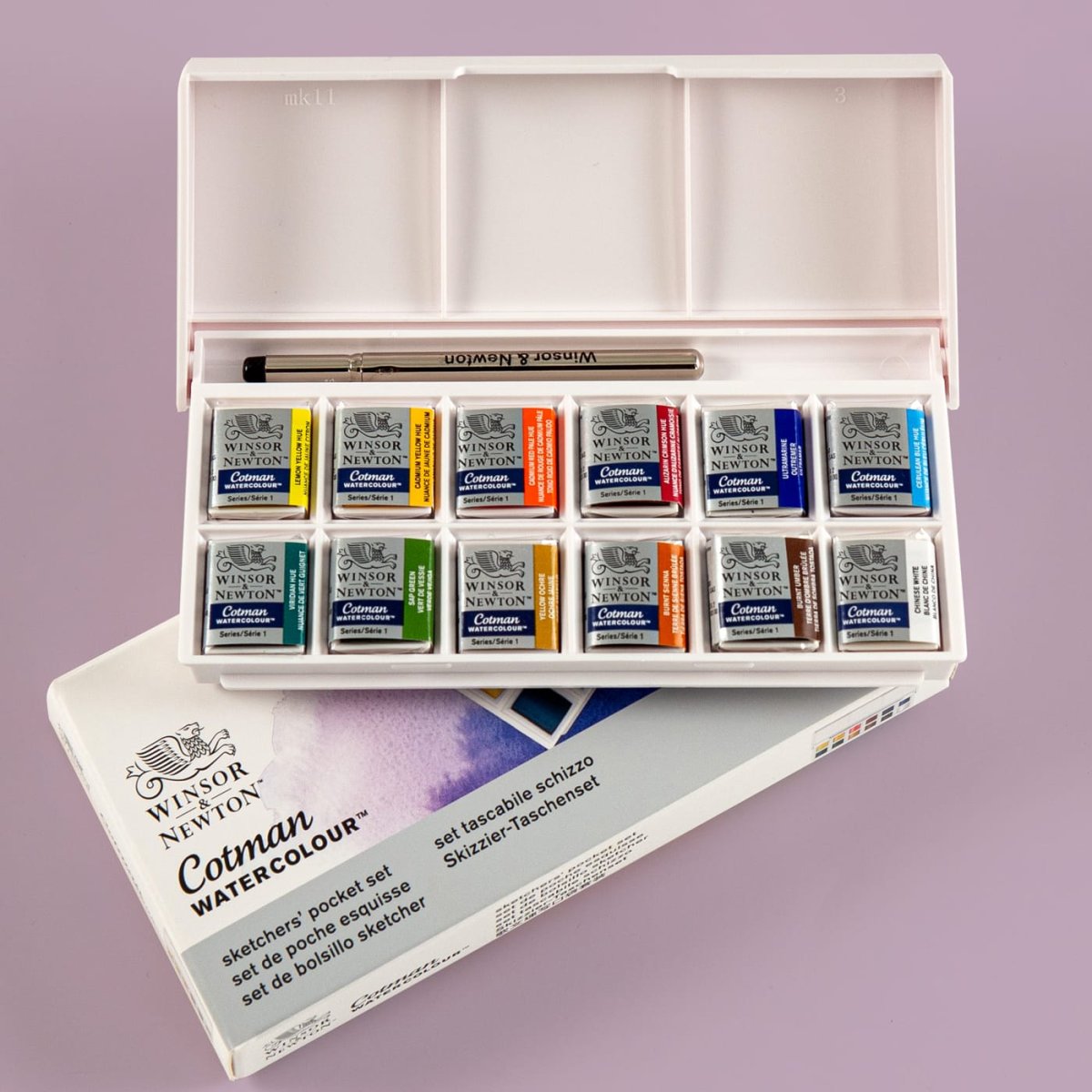 Set Acquerelli Cotman Winsor&Newton Sketchers, 12 colori + pennello per principianti